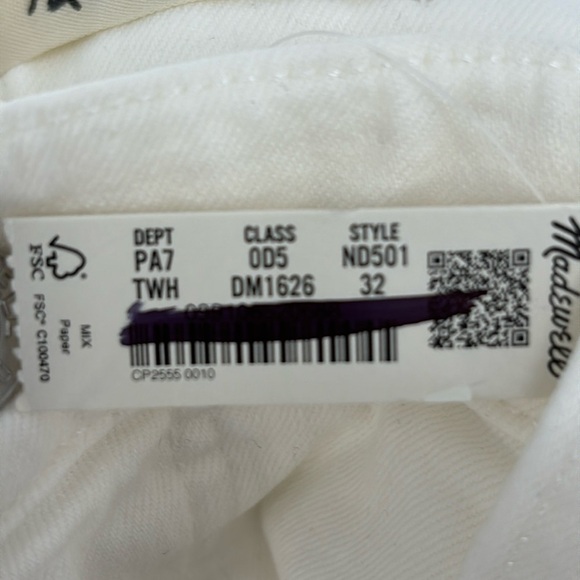 Madewell The Perfect Vintage Jean in True White size 32 NWT ND501 - Picture 9 of 13